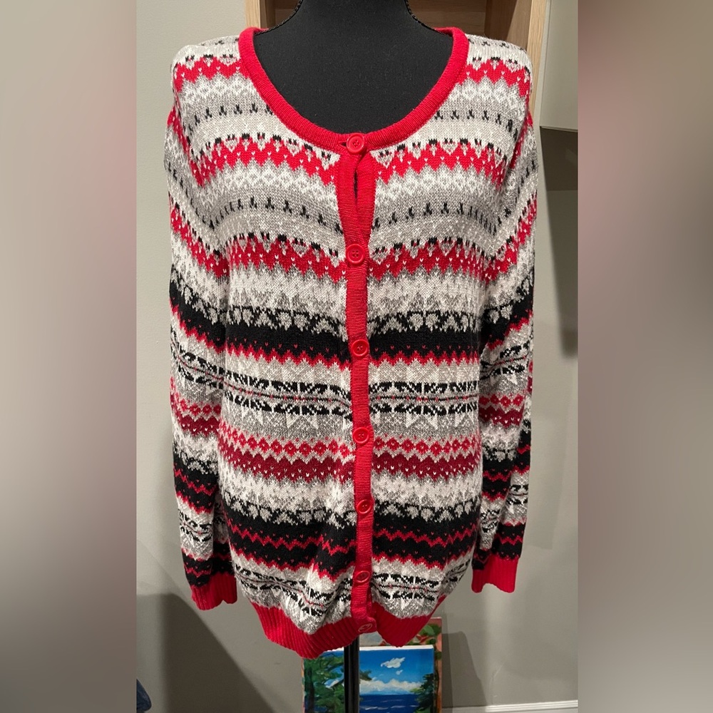 Crystal Kobe Red Festive‎ Cardigan